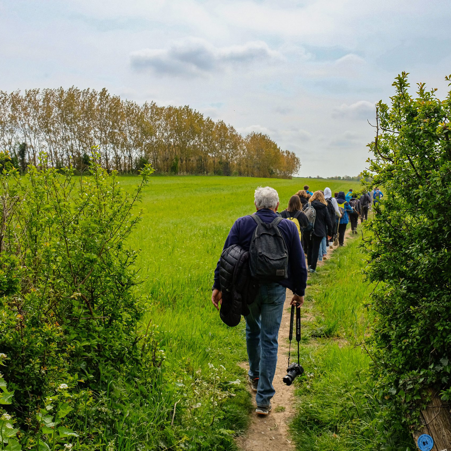 Hikers walking in Kent, England
